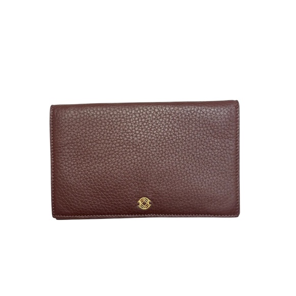 Dagne Dover burgundy pebbled leather accordion travel wallet - Picture 1 of 5